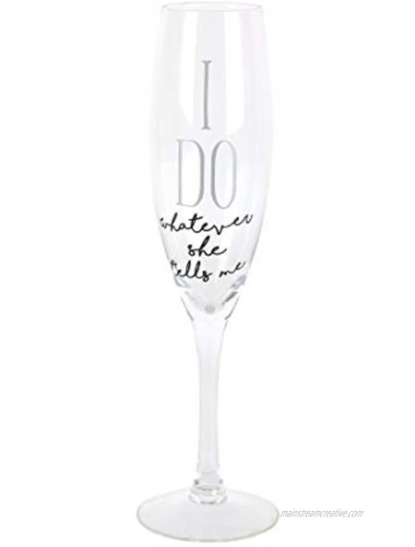 Enesco Our Name is Mud I Do Glittered Wine Glasses Wedding Champagne Flute Set 2 Piece Clear