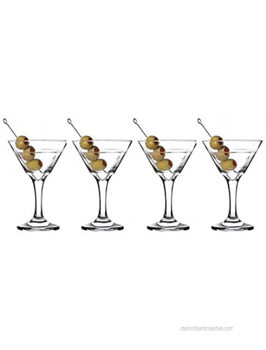 Epure Venezia Collection 4 Piece Stemmed Martini Glass Set For Drinking Martinis Manhattans Vodka Gin and Cocktails Martini 9 oz 4 pc.
