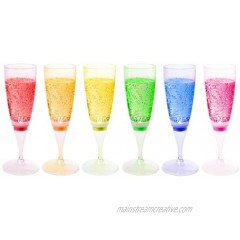 FAMI 6 Glasses LED Wine Champagne Light Up Glasses Champagne Flute Cups Liquid Activated 6 Different Colors Cup