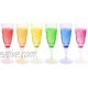 FAMI 6 Glasses LED Wine Champagne Light Up Glasses Champagne Flute Cups Liquid Activated 6 Different Colors Cup