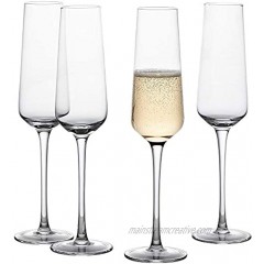GoodGlassware Champagne Flutes Set Of 4 8.5 oz – Tall Long Stem Crystal Clear Classic and Seamless Tower Design Lead Free Glass Dishwasher Safe Quality Sparkling Wine Stemware