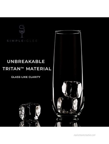 Heavy Duty Reusable Plastic Stemless Champagne Flutes Plastic Plastic Champagne Flutes Plastic Flutes Disposable Champagne Flute Tritan Plastic Poolside Glassware Dishwasher 2 Pack By Simple-Glee