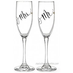 Hortense B Hewitt Champagne Toasting Flutes 6-Ounce Mr and Mrs
