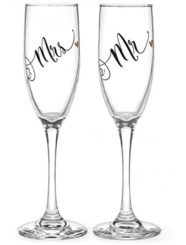 Hortense B Hewitt Champagne Toasting Flutes 6-Ounce Mr and Mrs