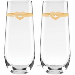 Kate Spade Love 2-Piece Stemless Toasting Flutes 0.75 LB Clear