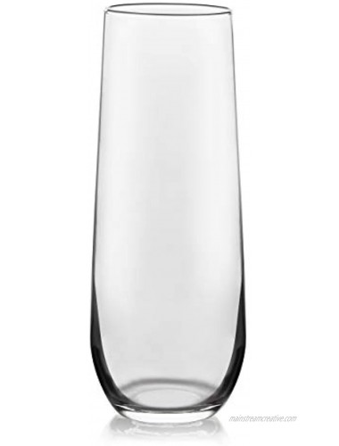 Libbey Stemless Flute Wine Glasses Set of 12 Clear 8.5 oz 251 mL