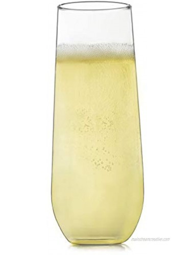 Libbey Stemless Flute Wine Glasses Set of 12 Clear 8.5 oz 251 mL