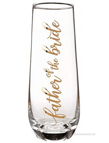 Lillian Rose Father of Bride Stemless Champagne Wedding Toasting Glass 1 Count Pack of 1 Gold