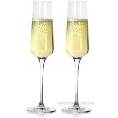 LUXU Champagne Glasses,8OZ,Lead-Free Crystal Christmas Flutes2pack with Clear Long Stem -Valentine's Day Birthday Anniversary Ideas for Christmas,Perfect for Wedding,Parties and Bars
