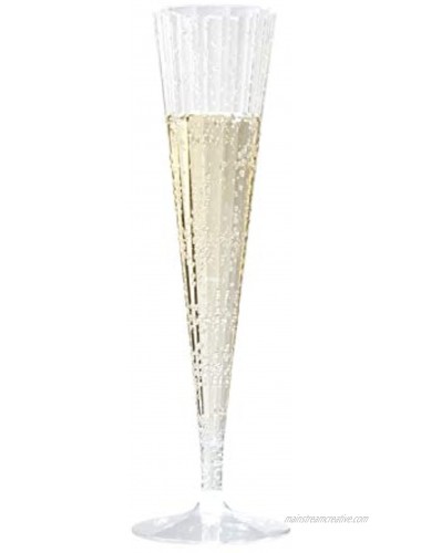 Party Essentials 20Count Deluxe Elegance Twopiece Hard Plastic 5 oz Champagne Flutes Clear