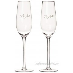 Pearhead Mr. & Mrs. Champagne Flute Set Wedding Toasting Glasses