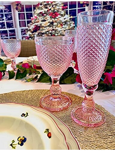 Pink Champagne Flutes Set of 4 Champagne Glasses perfect as Wedding Champagne Flutes Colored Glassware with the a Romance of Vintage Glassware and bridesmaids champagne glasses for your special event