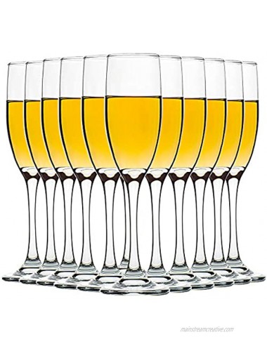 Set of 12 Champagne Glasses 6 Ounce Champagne Flute Lead-free Drinkware Clear