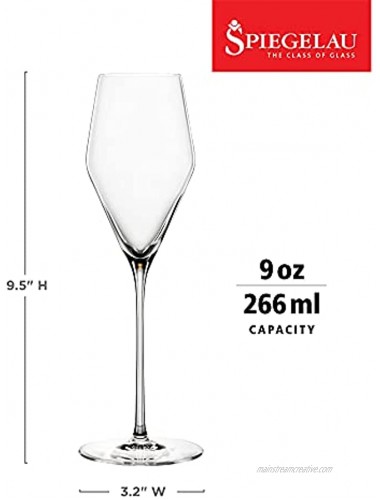 Spiegelau Definition Champagne Flutes European-Made Lead-Free Crystal Dishwasher Safe Wine Glasses Set of 2 9 Ounces