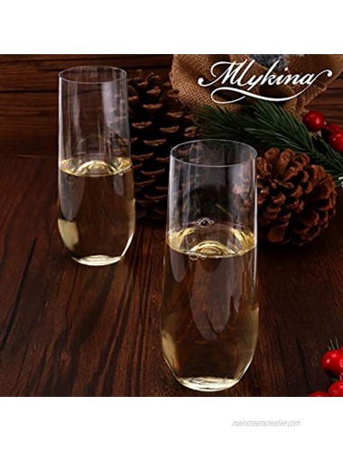 Unbreakable Reusable Plastic Stemless Champagne Flutes Set of 24 Ideal for Cocktails & Sparkling Wine Perfect for Wedding Parties Tritan Dishwasher Safe 6.8 Ounces 24 PC