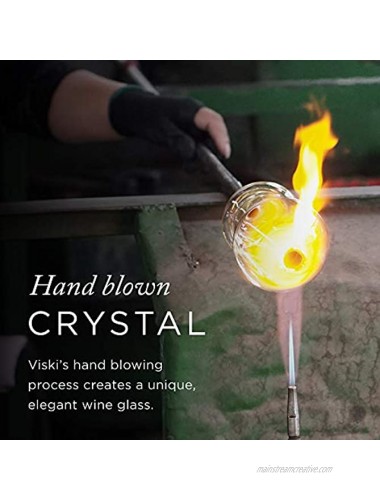 Viski Raye Faceted Flutes Set of 2 No-Lead Premium Crystal Clear Modern Stemless Champagne Glass Gift Set 10oz 10 oz