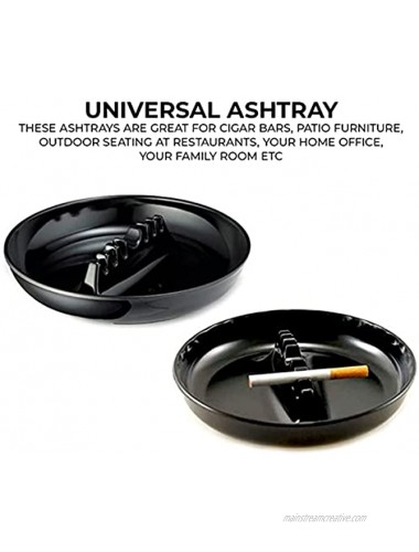 2 PCS Black Plastic Ashtrays For Cigarettes And Cigars – Ashtrays Suitable For Home Cafes Restaurants Hotels Night Clubs And Outdoor Use – Strong Ashtrays