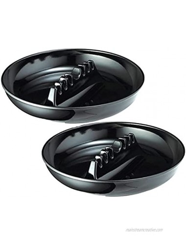 2 PCS Black Plastic Ashtrays For Cigarettes And Cigars – Ashtrays Suitable For Home Cafes Restaurants Hotels Night Clubs And Outdoor Use – Strong Ashtrays