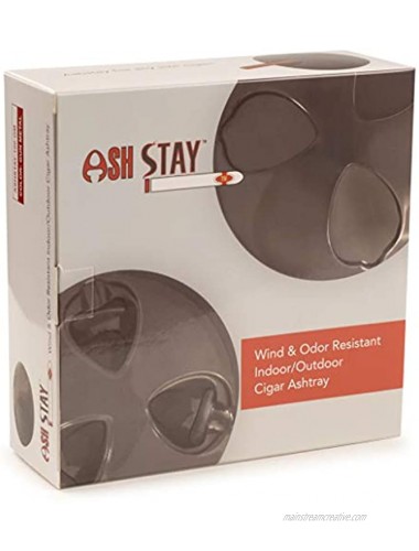 ASH-Stay Sealing Wind & Odor Resistant Indoor Outdoor Cigar Ashtray ASHSTAY: Seals in Odors and Ash Perfect for The Patio or Boat or Indoors Too Gun Metal