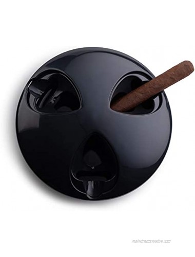 ASH-Stay Sealing Wind & Odor Resistant Indoor Outdoor Cigar Ashtray ASHSTAY: Seals in Odors and Ash Perfect for The Patio or Boat or Indoors Too Gun Metal