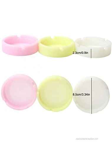 Ashtry for Cigarettes 3 Pack Luminous Silicone Ash Tray Premium Rubber High Temperature Heat Resistant Round Durable Glow in Dark11