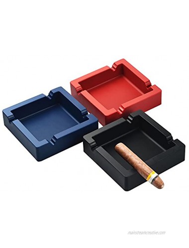 Cigar Ashtray Big Ashtrays for Cigarettes Outdoors Large Black 4 Dual-use Rest Unbreakable Silicone Cigar Ashtray for Patio Outside Indoor Home Decor