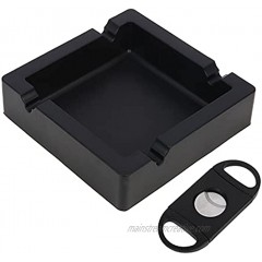 Cigar Ashtray Large Ashtrays for Cigarettes Outdoor Heat-Resistant Non-Breakable and Easy to Clean Dual-Purpose Ash Tray Ashtrays for Outdoor Indoor Home With Plastic Cigar Cutter