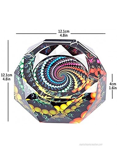 Cigarette Ashtray Ash Holder Case-Creative Crystal Cigarette Ashtray for Indoor or Outdoor Use Ash Holder for Smokers Desktop Smoking Ash Tray for Home Office Decoration Multicolor