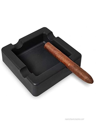 FairleeCove Cigar Ashtray Large Gauge Cigars Wide Shelf Deep Bowl Unbreakable – Sturdy Yet Flexible Silicone Indoor Outdoor Cigar Ashtrays for Patio Pool Restaurant