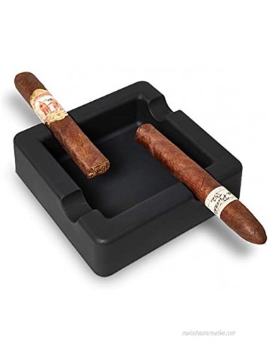 FairleeCove Cigar Ashtray Large Gauge Cigars Wide Shelf Deep Bowl Unbreakable – Sturdy Yet Flexible Silicone Indoor Outdoor Cigar Ashtrays for Patio Pool Restaurant