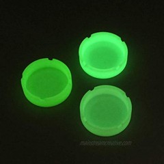 Leaf&cici Luminescent silica gel ashtray high temperature and heat resistant circular design for long-lasting luminescence in the dark 3 Pack
