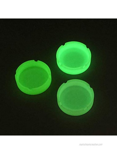 Leaf&cici Luminescent silica gel ashtray high temperature and heat resistant circular design for long-lasting luminescence in the dark 3 Pack