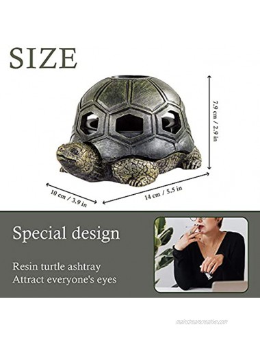 LESES Ashtray for Cigarettes Outdoor Ashtrays with Lid Cute Turtle Ash Tray for Home Office Garden Porch Decor