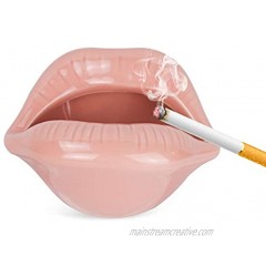 Loghot Creative Ceramic Cigarette Ashtrays with Lips Style Fashion Home Decorations Pink