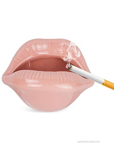 Loghot Creative Ceramic Cigarette Ashtrays with Lips Style Fashion Home Decorations Pink
