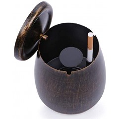 LOTUS LIFE Ashterior Ashtray with lid for cigarettes windproof stainless steel outdoor indoor Copper Brown Large