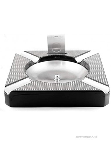 Mrs. Brog Cigar Ashtray with Built-in Cigar Cutter Holds 4 Cigars Removable Stainless Steel Bowl Easy to Clean Large Ashtray Perfect Cigar Gift