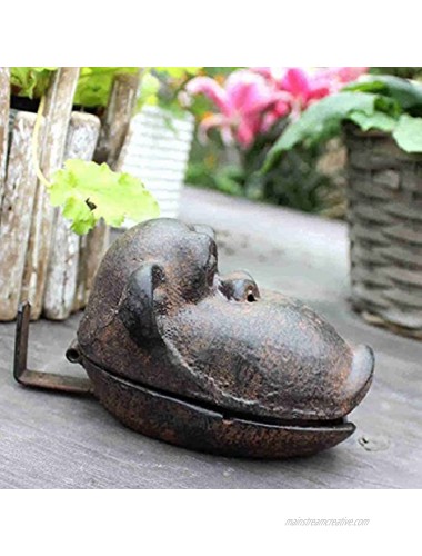 Ozzptuu Cast Iron Retro Creative Orangutan Cigar Ashtray Funny Cigarette Ash Tray Sculpture for Home Decor Black