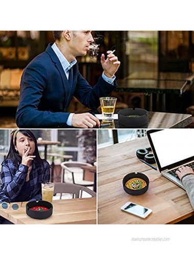 PILOTDIARY Silicone Ashtray for Cigarettes Original Art painting Animation Enthusiast Cool Ash tray Gift Outdoors & Indoors 3 Pack