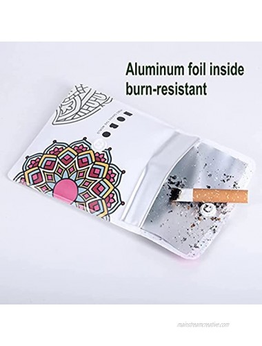 Portable Pocket Ashtray Pouch Fireproof Butt Pouch Odor-Free Assorted Design 10 pack