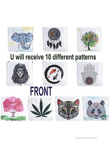 Portable Pocket Ashtray Pouch Fireproof Butt Pouch Odor-Free Assorted Design 10 pack