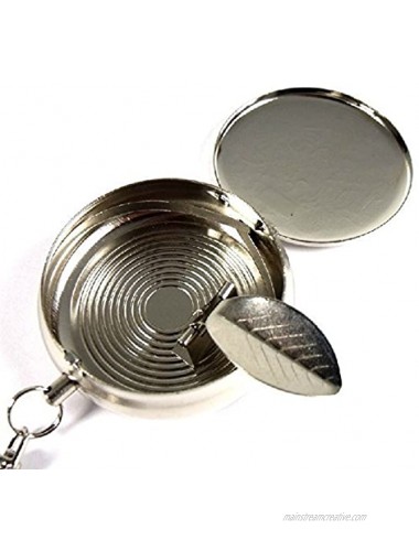Smartdealspro Stainless Steel Portable Pocket Circular Ashtray Key Chain with Cigarette Snuffer