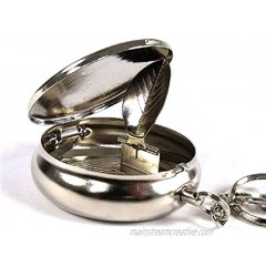 Smartdealspro Stainless Steel Portable Pocket Circular Ashtray Key Chain with Cigarette Snuffer
