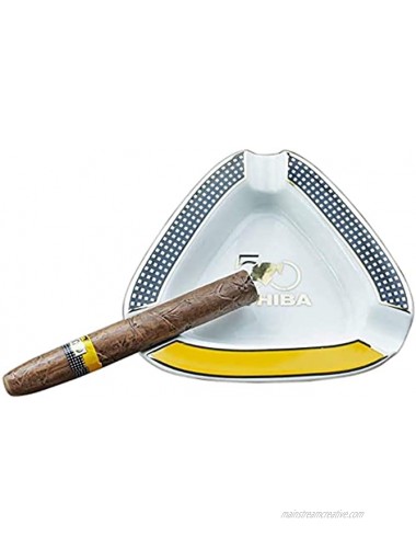 Takekage Cigar Ashtray Triangle Montecristo Large Outdoor Cigars Ashtray for Patio Outside Indoor Ashtray White