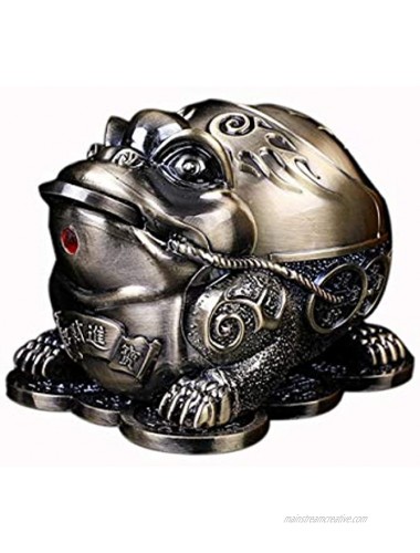 Toad Frog Animal MetalAshtray for Cigarettes with Lid Decorative Cigarette Ashtray Windproof Smoking Ash tray Holder for Indoor outdoor Smokers Nice Gift for Men Women Bronze