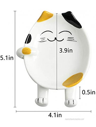 Cat Spoon Rest for Kitchen，Multifunction Ceramic Spoon Rest for Kitchen Counter,Cooking Utensil Holder Stove cover Lid Holder for Stove Modern Spatula Utensil Rest，Cute Spoon Rest