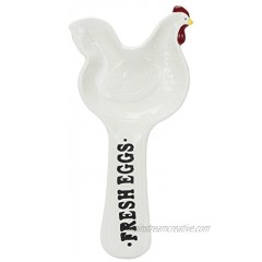 Farmhouse Hen Spoon Rest Hand Painted Ceramic By Boston Warehouse