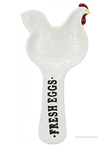 Farmhouse Hen Spoon Rest Hand Painted Ceramic By Boston Warehouse