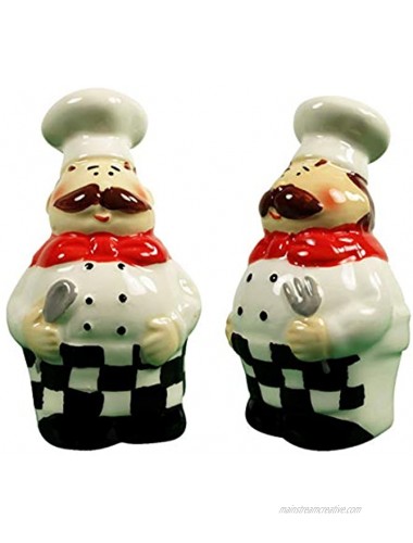 Fat Chef Kitchen Accessories French Chef Decor for Kitchen Home Bakery Restaurant Salt & Pepper Shakers