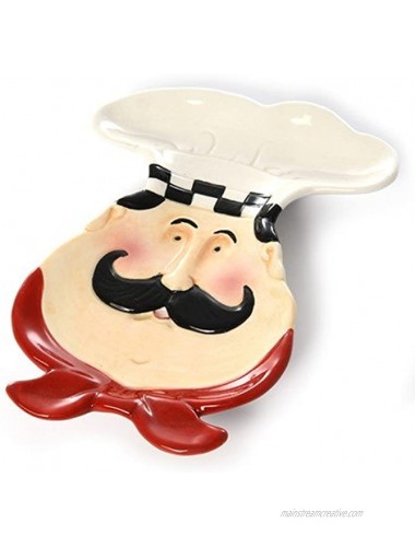 Fat Chef Spoon Rest and Kitchen Plate 2 Item Bundle